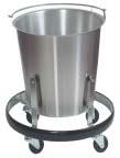SS8350 Kick Bucket SS8350 Kick Bucket 13 quart stainless steel pail mounted on stainless steel frame with four 2 ball-bearing swivel casters