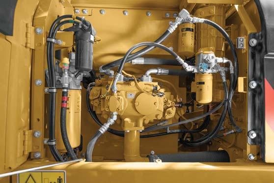 Pilot System An independent pilot pump enables smooth precise control for the front linkage, swing, and travel operations.