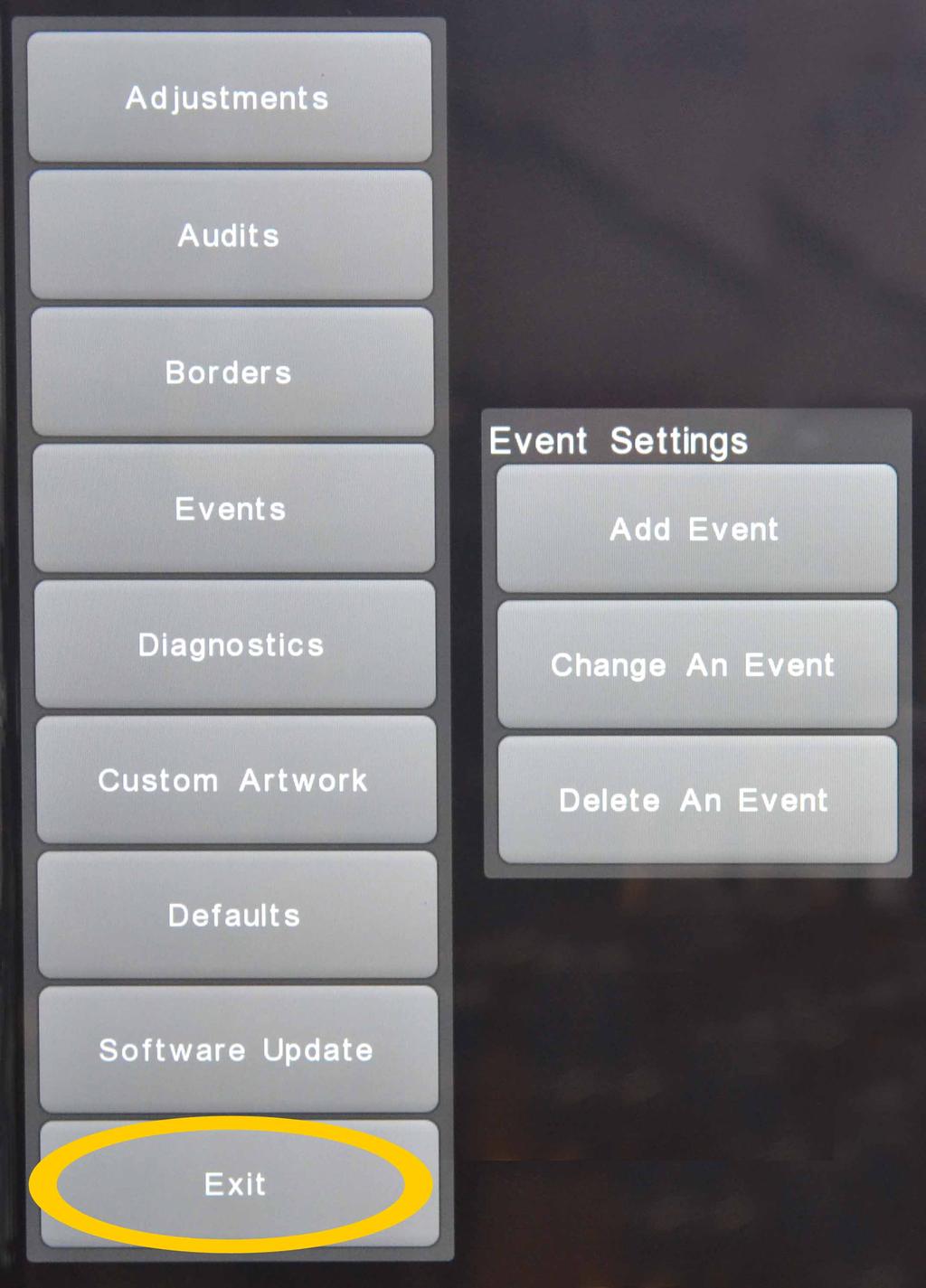 Then Exit the Service Menu. Yu can change r delete any event within 24 hurs after the event end time.