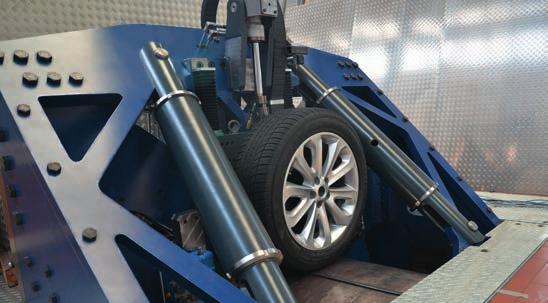 Cleat Tyre Test Rig Measurements with highest demands on structural rigidity of the test rig longitudinal force FX: ± 20 kn lateral force FY: ± 20 kn max.