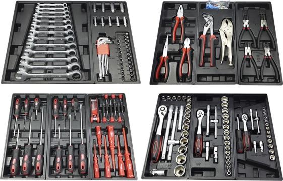 W: 70,5 / 75 kg Tools included: Kit 1/4": 1/4" Ratchet wrench; 1/4" Sliding bar; 1/4" extension 2"; 1/4" extension 4"; 1/4" universal joint; connector 1/4"; Sockets 1/4": 4mm; 4.5mm; 5mm; 5.