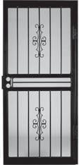 LARSON STEEL SECURITY DOORS Security Storm Heavy-duty 1" x 2", 16-gauge steel frame Two forged hinges Tempered safety glass Anti-Removal System with vault pin behind hinge Heavy duty pneumatic closer