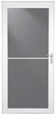 LARSON Storm Doors SCREEN AWAY Lifestyle Aluminum Screen Away Aluminum frame: 1 3 /8" thick, maintenance-free finish Heavy-duty weatherstripping Balanced window system for one hand operation Designer