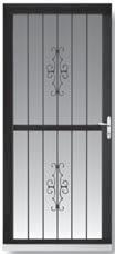 LARSON Storm Doors VENTILATING Classic-View Security Door Aluminum frame: 1 1 /2" thick Heavy-duty weatherstripping Single-Vent window and half screen for bottom ventilation One adjustable-speed