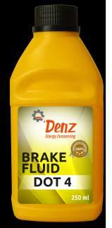 Brake Fluid, Hydraulic & Marine Oil BRAKE Fluid Synthetic Brake Fluid DENZ BRAKE FLUID - Brake fluid DOT-4 is a heavy duty, high boiling point, synthetic brake and hydraulic Clutch release fluid.