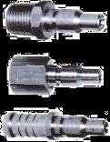 1120 Female 1/8" Female Steel 1/4" Male 1/8" Male Steel 1/4" Barb 3/16" Nitto Hi Cupla Couplings: 20-30-40 Available in Steel, Brass or Stainless Steel.