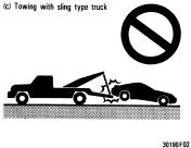 (a) Towing with wheel lift type truck From front Manual transmission: We recommend using a towing dolly under the front wheels.