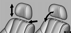 COMFORT ADJUSTMENT Front seats HEAD RESTRAINTS Do not drive with the head restraints removed. Rear seats 16R007 16R124 To raise the head restraint, pull it up.