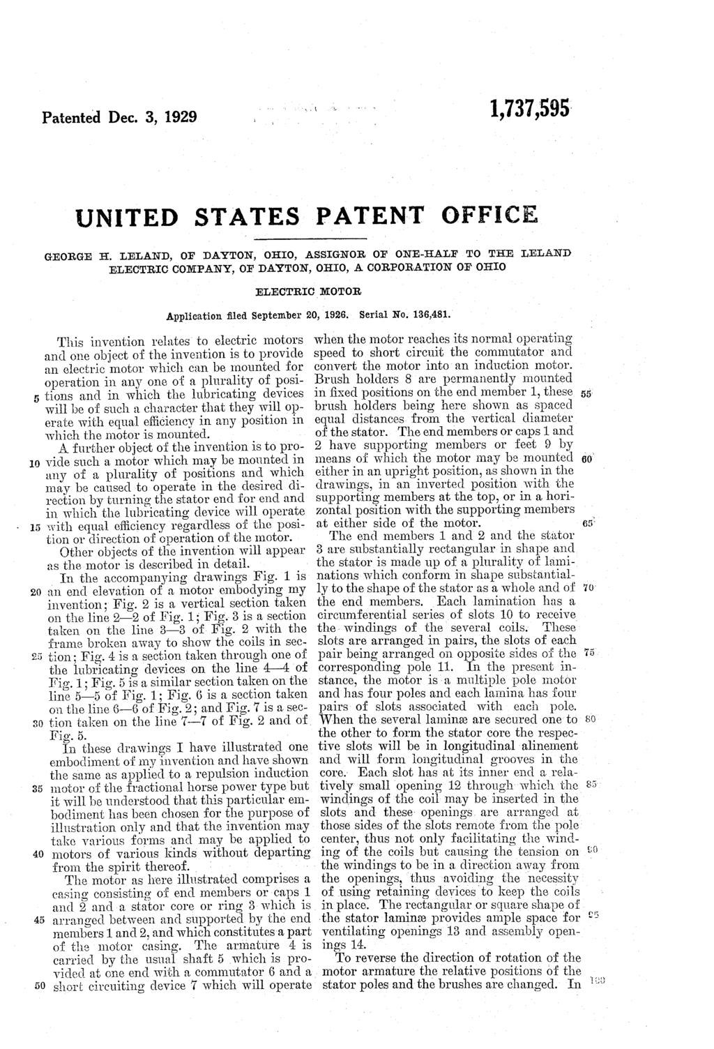 Patented Dec. 3, 1929 1,737,595 UNITED STATES PATENT OFFICE GEORGE. H.