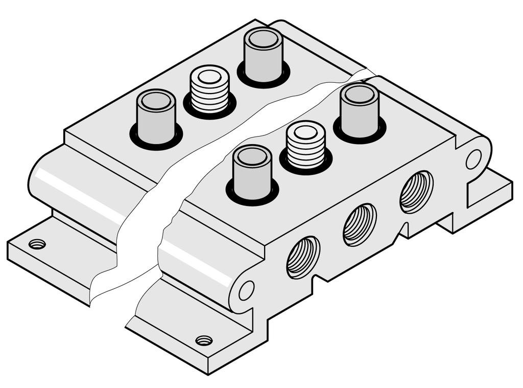 Standard Valves Standard Manifold Kits Two sizes of manifold kits are available (1/8 and 1/4 ported) for standard directional control valves, pneumatically or electrically operated (4 way, In-Line