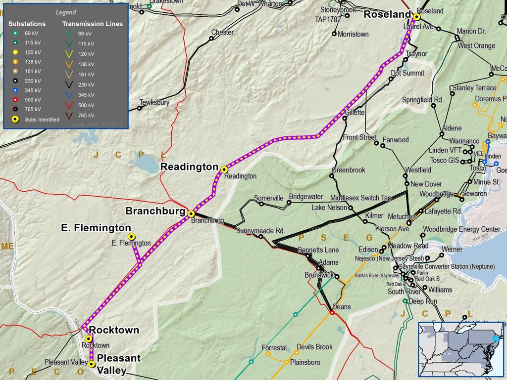 PSE&G Transmission Zone Roseland Branchburg Pleasant Valley Corridor Problem: PSE&G FERC 715 local