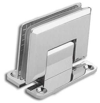 Hinges are made to accommodate 3/8 to 1/2 (10 to 12 millimeter) glass, are self centering, and contain a 0 return with reversible 5 pin.