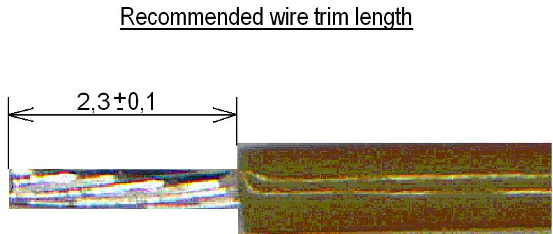 00 Recommended instruction for wire stripping : ut wires to length and strip insulation per above illustration.