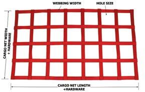CUSTOM CARGO NETS CUSTOM CARGO NETS custom designs and manufactures a wide variety of web nets for interior car,