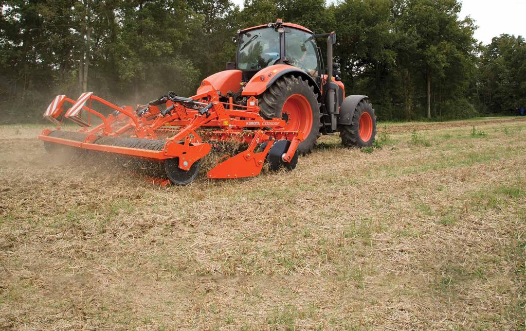 SOIL PREPARATION COMPACT DISC HARROWS MULTIFUNCTIONALITY AND HIGH OUTPUT The Kubota CD1000 and CD2000 Series are designed to
