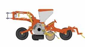 PRECISION DRILLS PNEUMATIC PRECISION ESTABLISHMENT OF MAIZE, BEETS, BEANS, SUNFLOWERS AND MORE OPTIMUM FERTILISER APPLICATION SINGLE ROW Sowing unit consists of a parallelogram-linked tandem wagon.