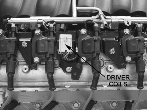 The right side of the engine has connectors for all even numbered injectors and right coils.