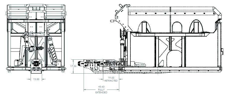 Adjustable Rigid FLOT Bracket ROV Tooling Technical Details Machine length 67.5 1715 mm Machine width 16.9 429 mm Machine height 15.