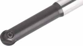 Ball nose and toroidal tools for semi-finishing through finishing are also available. V-shaped contact faces enable maximum rigidity and accuracy. M270 teel and carbide shanks offered.