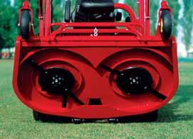 Cut The revolutionary patented mower deck fitted to the Turbo 4 has a large collection capacity that does not clog even when cutting long wet grass, giving a quality cut similar to that obtained with