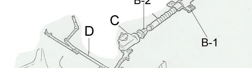 2) Remove the nuts that retain the outer tie rod ends and remove the tie rods from the