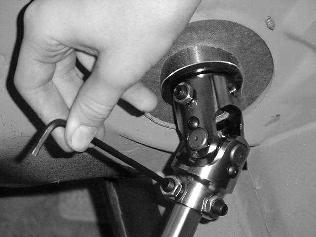 Support Bearing Bracket 2) We recommend the use of ¾ dowel rod to mock up the steering shaft to obtain the correct length of the shafts.