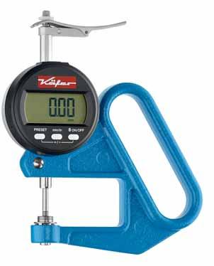 Digital Thickness Gauge JD 50 with lifting device Digital Thickness Gauge JD 50 TOP with lifting device The large digital display has a good visual perception for easy reading of the measuring result.