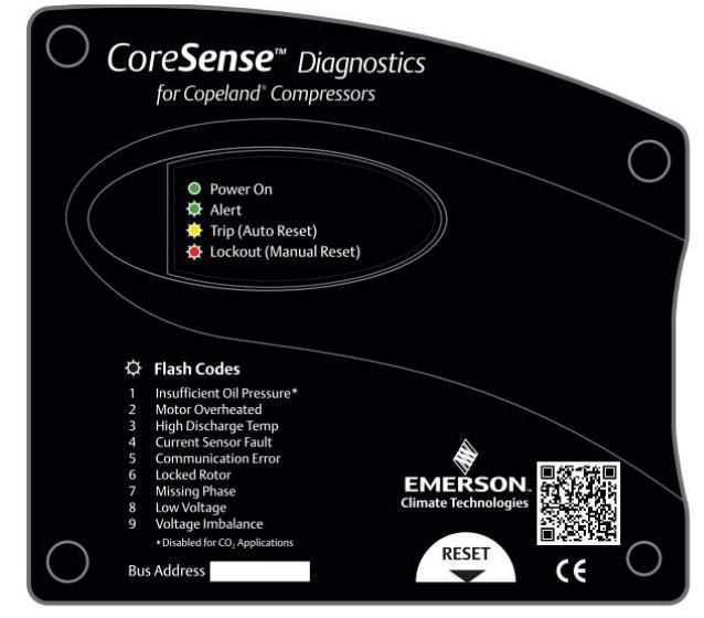 3.12 Reset The CoreSense Diagnostics module is equipped with a reset button placed below the control module. The reset button may be pushed if necessary to reset the alarm conditions. 3.