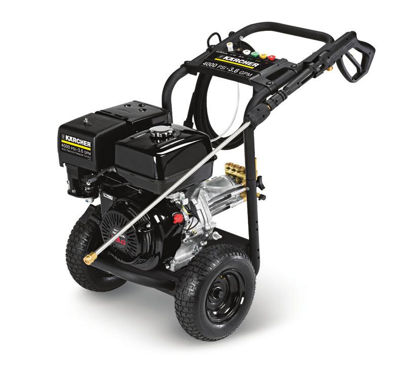 Cold Water Gas Powered Direct Drive Residential Pro-Grade power Kärcher offers a line of gas-powered, direct-drive cold water pressure washers designed for residential use.