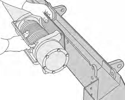 Slide the Rod through the fl anges and the Roller. Install a Hex and a Washer in each end of the Rod to secure it to the fl anges.