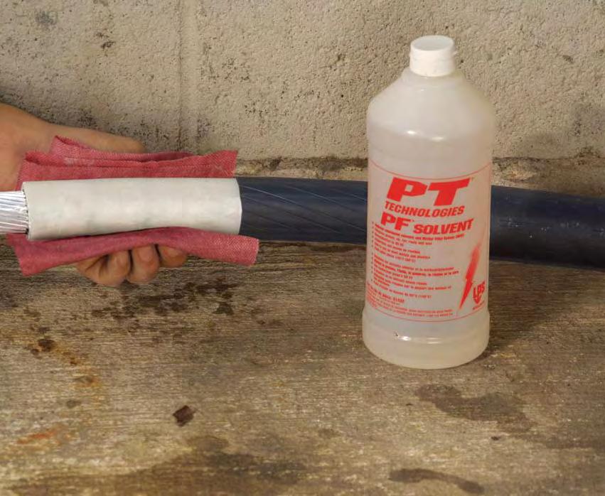 PF Solvent Compatible with power cable and power cable components Non-conductive PF Solvent is a heavy-duty, penetrating degreaser which removes grease and oil With a