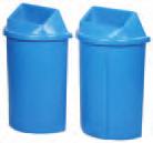 HALF MOON BULLSEYE TM RECYCLING CONTAINERS Ideal for use in tight areas; can be placed directly against a wall Round opening for cans and bottles or rectangular slot for paper Includes: Recycling