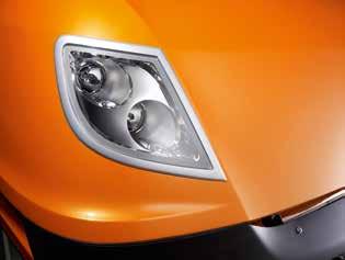 INNOVATIVE The optional LED technology for the headlights is a first in the truck industry, with the greatest light output, maximum service life and minimum