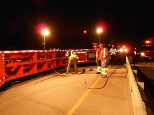 Mobile Barrier in use A CDOT Maintenance Crew