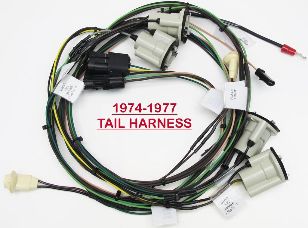 Page 114 and 115 lists a circuit number for each wire found in the Tail harness based on the wire color.