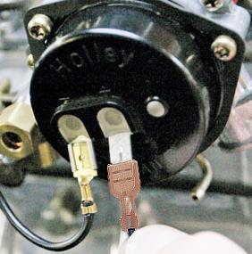 When you turn your key to the ON/RUN position, the voltage this wire carries will heat the bi-metal spring attached to the shaft of the choke.