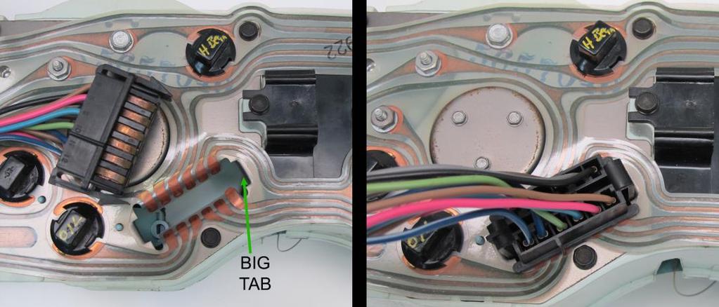 The ends of the connector will have a tab; you will notice one tab is bigger than the