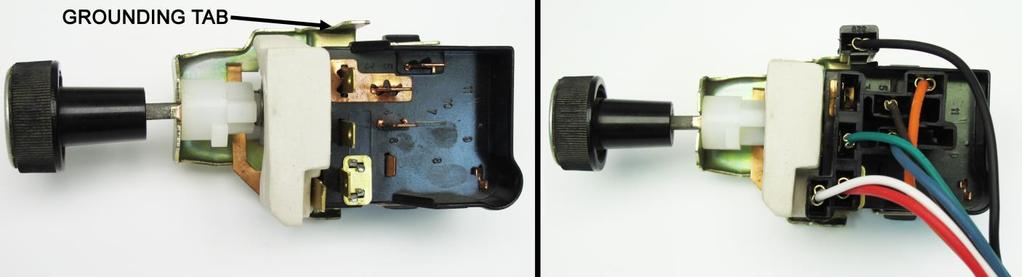 Single pin connector Black: 16 gauge wire, printed #969 HEADLIGHT SWITCH GROUND, this wire provides a ground source