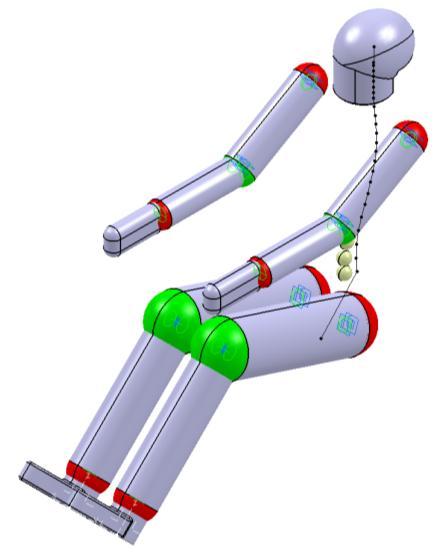 Arms and Legs ARMS STRUCTURE (LEFT AND RIGHT) The sub-system is composed of 3 bodies: upper arm, lower arm, hand.