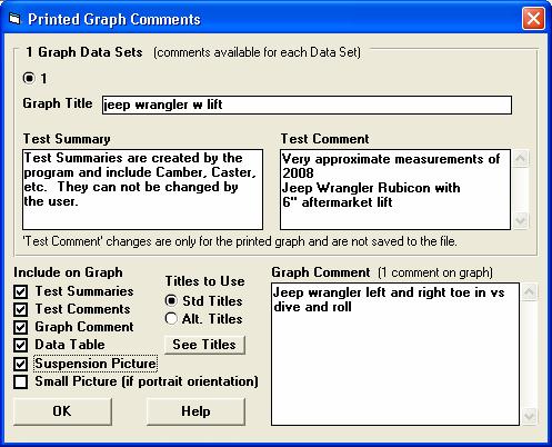 Graph screen, click on Format, then Edit Printed