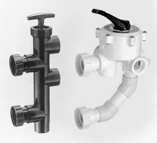 filters. The 1-1/2 in. Side Mount Multiport Valves are rated at 100 GPM to accommodate most installations. The 2 in. Side-Mount MPV is rated at 125 GPM. Push Pull valves are 2 in. socket.
