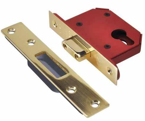 Heavy sprung latch follower suitable for all lever furniture including unsprung levers. Available in two finishes. - Satin stainless steel - Polished brass (pictured) 47.