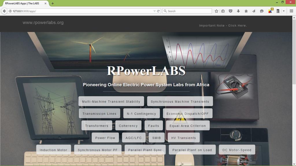 Fig. 1: Home screen of RPowerLABS Fig.