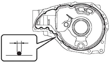 T-SB-0121-08 Rev1 June 30, 2008 Page 18 of 21 13. Separate the differential housing and apply seal packing. A. Be sure contact surfaces are clean. B. Apply seal packing to the differential housing contact surfaces as shown.