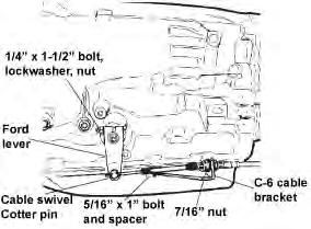 15. Cable bracket installation: C-4, C-5: Remove the two lower bolts from the rear servo cover. Install the cable bracket in position (See Figure 4).
