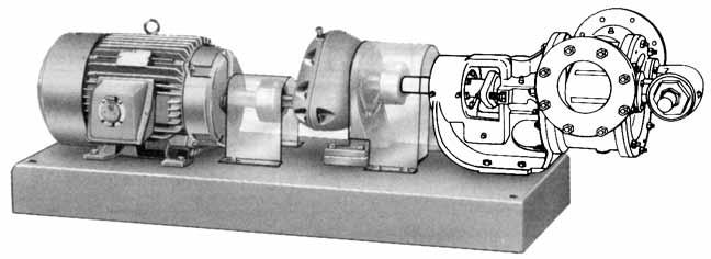 With the A size reducer and 100 or 1800 RPM motors, the G, H, HL, AK, and AL size pumps can be used to cover a capacity range to 51 GPM.