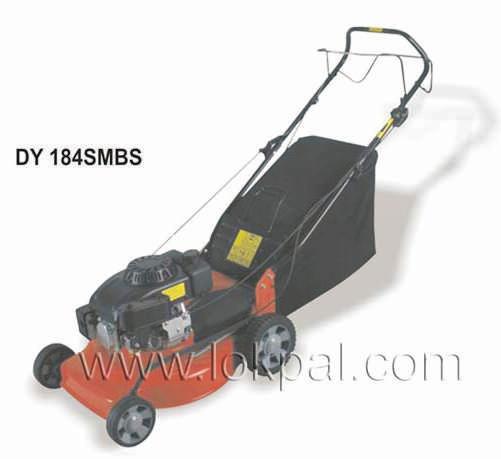 GASOLINE LAWNMOWER DY 184SMBS Folding push handle can be folded down so mower can be stored in less space.