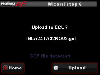 Figure 53 Figure 54 Figure 55 Figure 56 Figure 57 12. After selecting injector type, your calibration will be created (Figure 58). Press the Upload button to send the calibration to the ECU.
