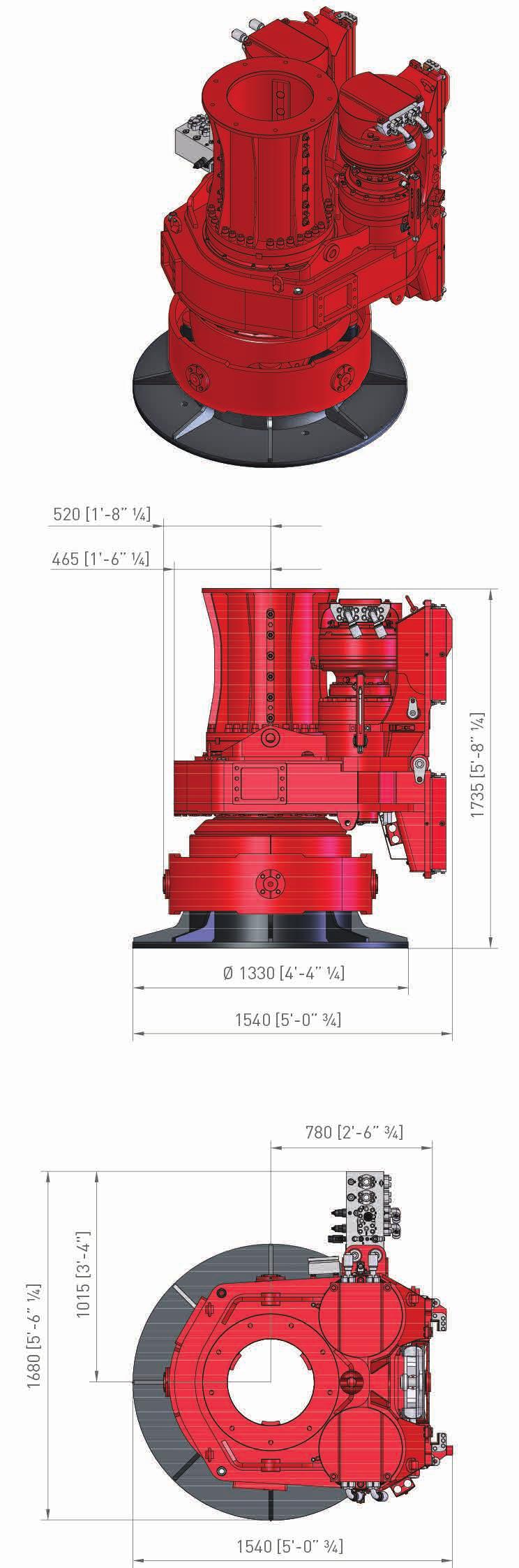 Rotary Head CH 450 - Torque Diagram 190,0 165,0 TORQUE (knm) 28,2 15,5 11,7 0 0 7,7 8,9 51,8 SPEED (rpm) 94,5 125,0 drilling (max pressure) drilling (set pressure) spin-off CH 450 soil mix 85,1 65,1