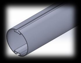 R-T12-2G-1.625 UNIVERSAL ANODIZED ALUMINUM 1 5/8 TUBING (16 FT) with 2 GROOVES Inside Diameter 37.